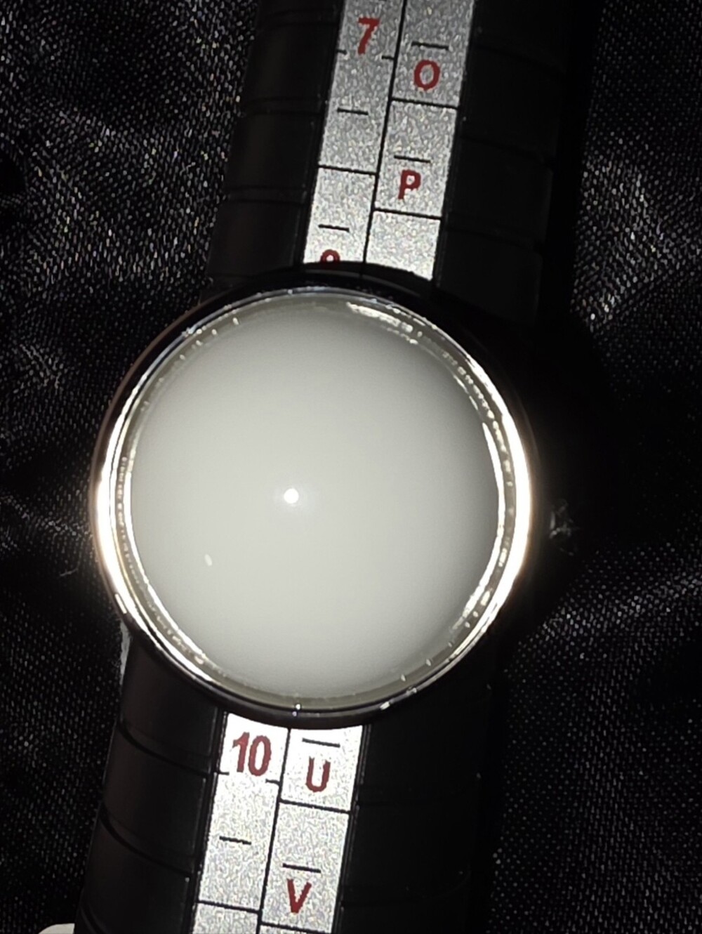 Calvin Klein Stainless Steel White Glass Dome Statement Ring